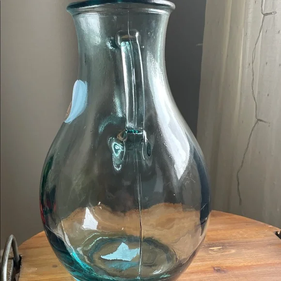 Artisan Green Tinted Glass Vase with Handles - Picture 8 of 10